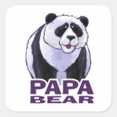 Papa Panda Bear Quadratischer Aufkleber (Vorderseite)