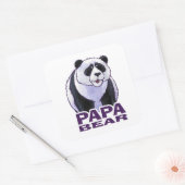 Papa Panda Bear Quadratischer Aufkleber (Umschlag)