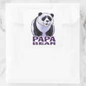 Papa Panda Bear Quadratischer Aufkleber (Tasche)