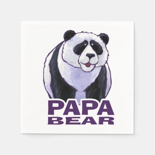 Papa Panda Bear Serviette (Vorderseite)