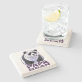 Papa Panda Bear Steinuntersetzer (Seitenansicht)