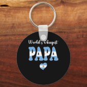 Papa Papa der beste Vater der Welt Schlüsselanhänger (Vorderseite)