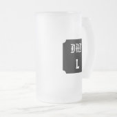 Papa Personalisierbares Monogramm Mattglas Bierglas (VorderseiteRechts)