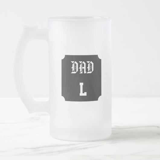 Papa Personalisierbares Monogramm Mattglas Bierglas (Links)
