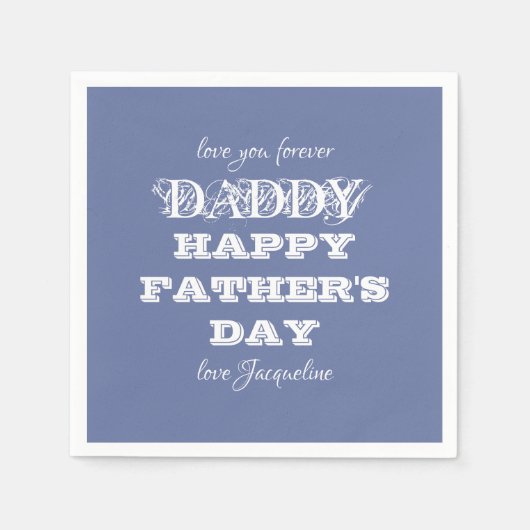 Papa Personalisiert Papa Papa Napkins Serviette (Vorderseite)