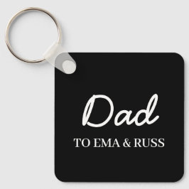 Papa | Personalisiertes schwarzes Schlüsselanhänge Schlüsselanhänger