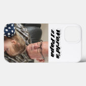 Papa photo with black text iPhone case (Rückseite (Horizontal))