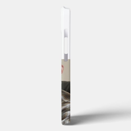 Papa photo with black text  iPhone case (Rückseite / Links)