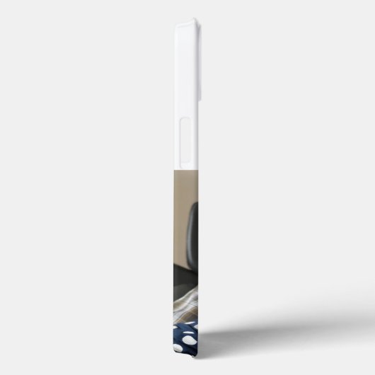 Papa photo with black text  iPhone case (Rückseite / Rechts)