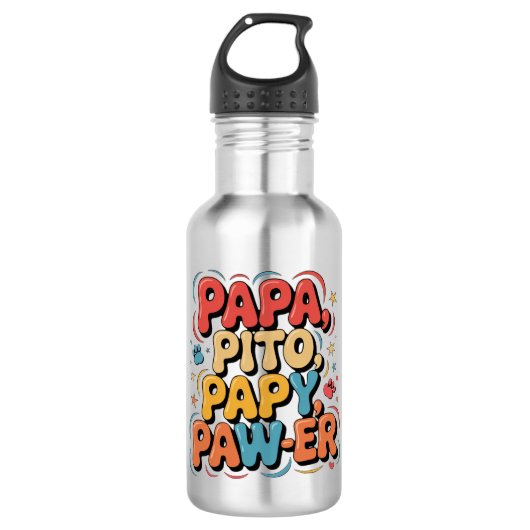 Papa Pito Pappy Pawer Edelstahlflasche (Vorderseite)