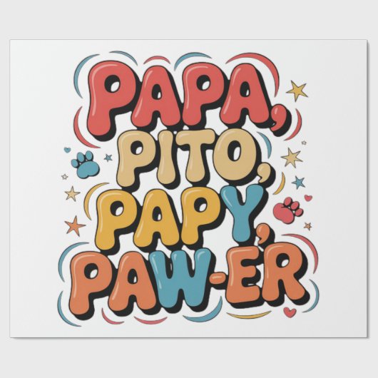 Papa Pito Pappy Pawer Geschenkpapier (Flach)