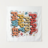 Papa Pito Pappy Pawer Wandteppich (Vorderseite (Horizontal))