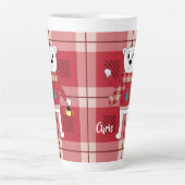 Papa Polar Bär Roter Karierter Urlaub Latte Tasse (Vorderseite)