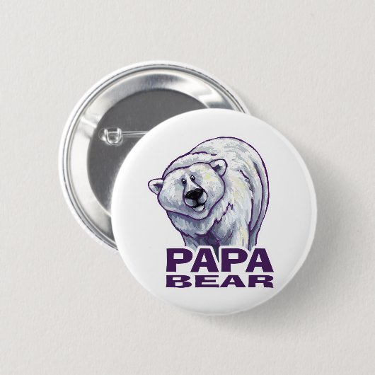 Papa Polar Bear Button (Vorne & Hinten)