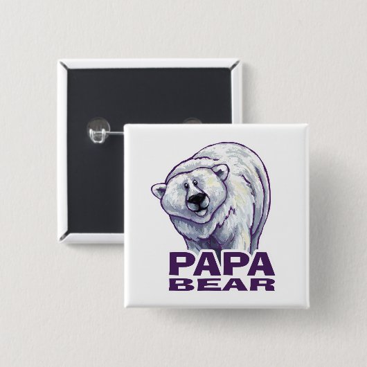 Papa Polar Bear Button (Vorne & Hinten)