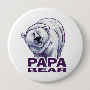 Papa Polar Bear Button