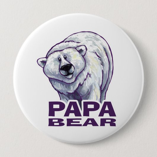 Papa Polar Bear Button (Vorderseite)