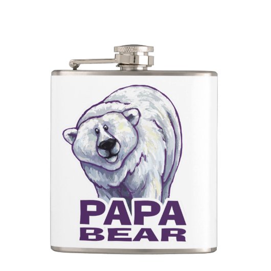 Papa Polar Bear Flachmann (Vorderseite)