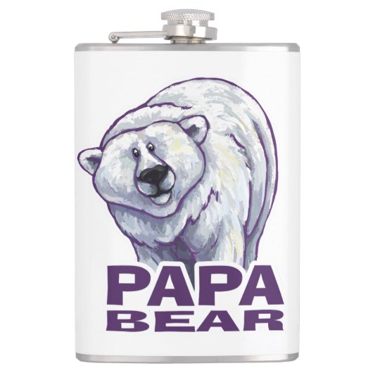 Papa Polar Bear Flachmann (Vorderseite)