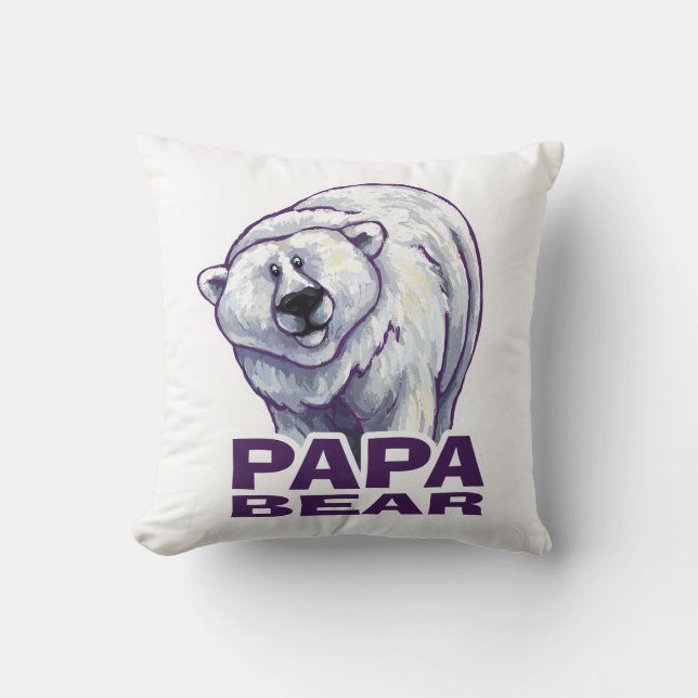 Papa Polar Bear Kissen (Vorderseite)