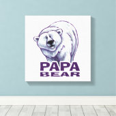 Papa Polar Bear Leinwanddruck (Insitu (Holzboden))