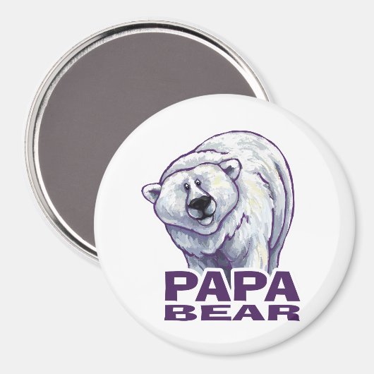 Papa Polar Bear Magnet (Vorderseite/Rückseite)