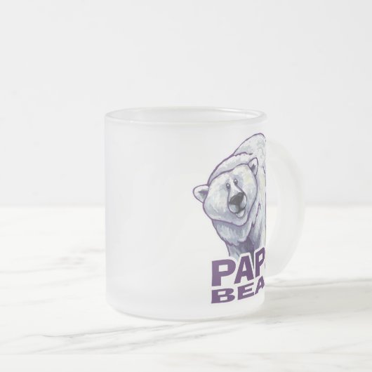 Papa Polar Bear Mattglastasse (VorderseiteRechts)