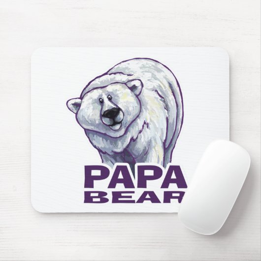 Papa Polar Bear Mousepad (Mit Mouse)