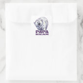 Papa Polar Bear Quadratischer Aufkleber (Tasche)