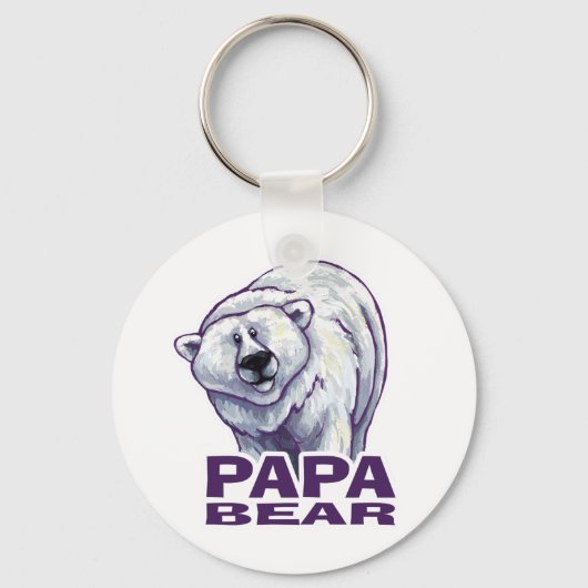 Papa Polar Bear Schlüsselanhänger (Vorderseite)