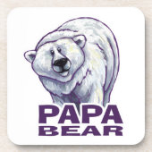 Papa Polar Bear Untersetzer (Vorderseite)