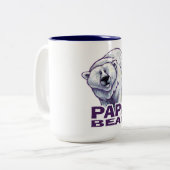 Papa Polar Bear Zweifarbige Tasse (Vorderseite Links)