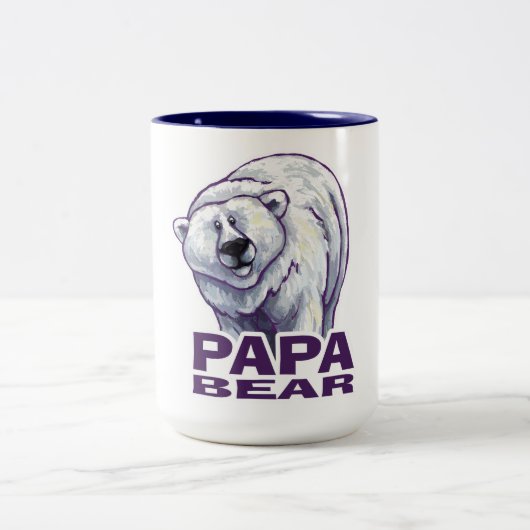 Papa Polar Bear Zweifarbige Tasse (Mittel)