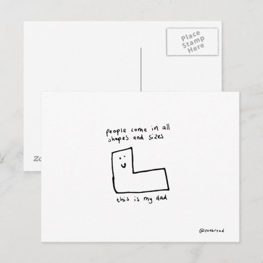 Papa Postkarte (Vorne/Hinten)