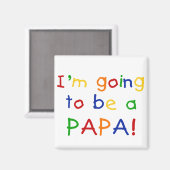 Papa - Primärfarben Magnet (Vorderseite/Rückseite)