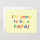 Papa - Primärfarben Postkarte (Vorne/Hinten)