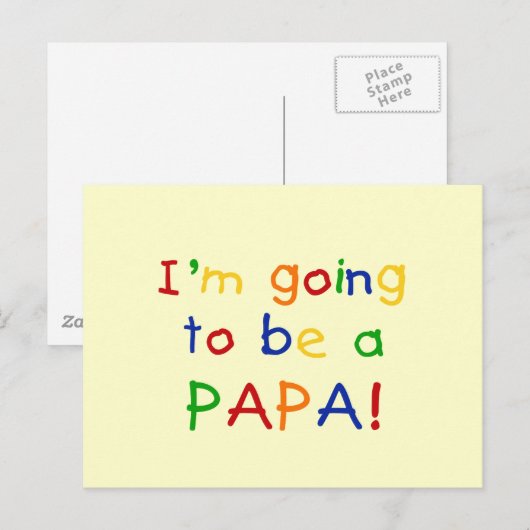 Papa - Primärfarben Postkarte (Vorne/Hinten)