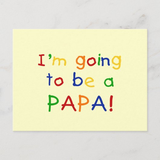 Papa - Primärfarben Postkarte (Vorderseite)