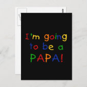 Papa - Primärfarben Postkarte (Vorne/Hinten)