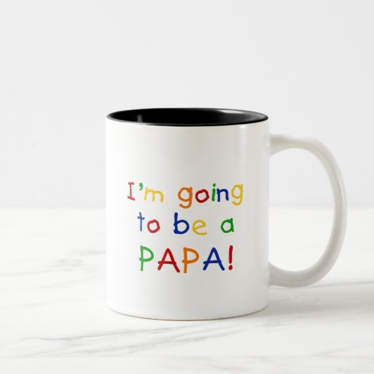 Papa - Primärfarben Zweifarbige Tasse (Rechts)