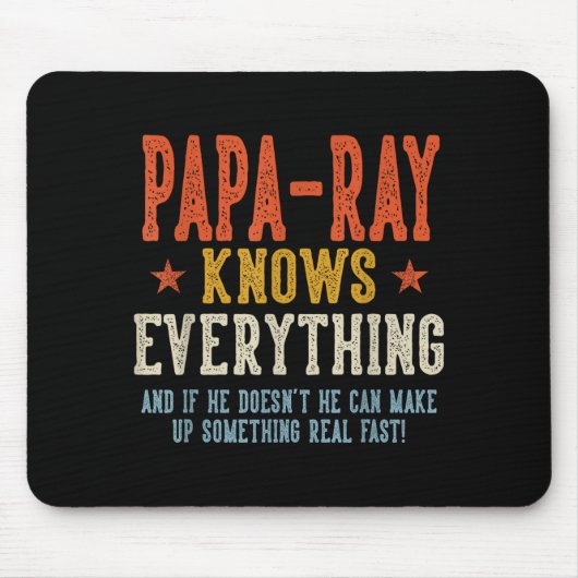 Papa-ray weiß alles Vater-Tag Retro Mousepad (Vorne)
