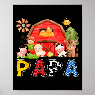 Papa Red Bauernhof Kuh Geburtstag Junge passende F Poster
