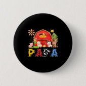 Papa Red Farm Cow Birthday Boy Matching Family Par Button (Vorderseite)