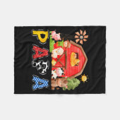 Papa Red Farm Cow Birthday Boy Matching Family Par Fleecedecke (Vorderseite (Horizontal))