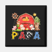 Papa Red Farm Cow Birthday Boy Matching Family Par Magnet (Vorne)