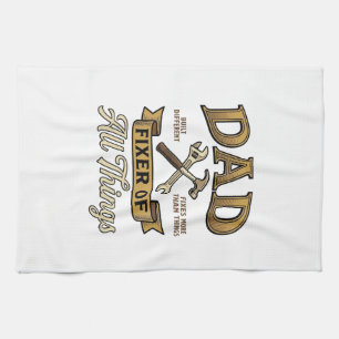 Papa Repariert Alle Antiquitäten Gravur Shirt_1 Geschirrtuch