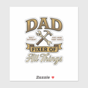 Papa Repariert Alle Dinge Vintage Gravur Shirt_1 Aufkleber