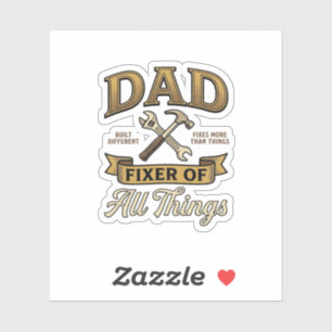 Papa Repariert Alle Dinge Vintage Gravur Shirt_1 Aufkleber