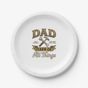 Papa Repariert Alle Dinge Vintage Gravur Shirt_1 Pappteller