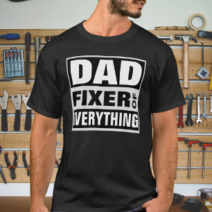 Papa Repariert Alles Fett Schwarz Weiß T-Shirt